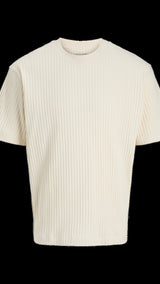 JACK & JONES JJEURBAN edge structure tee in antique white 1 - Image 3