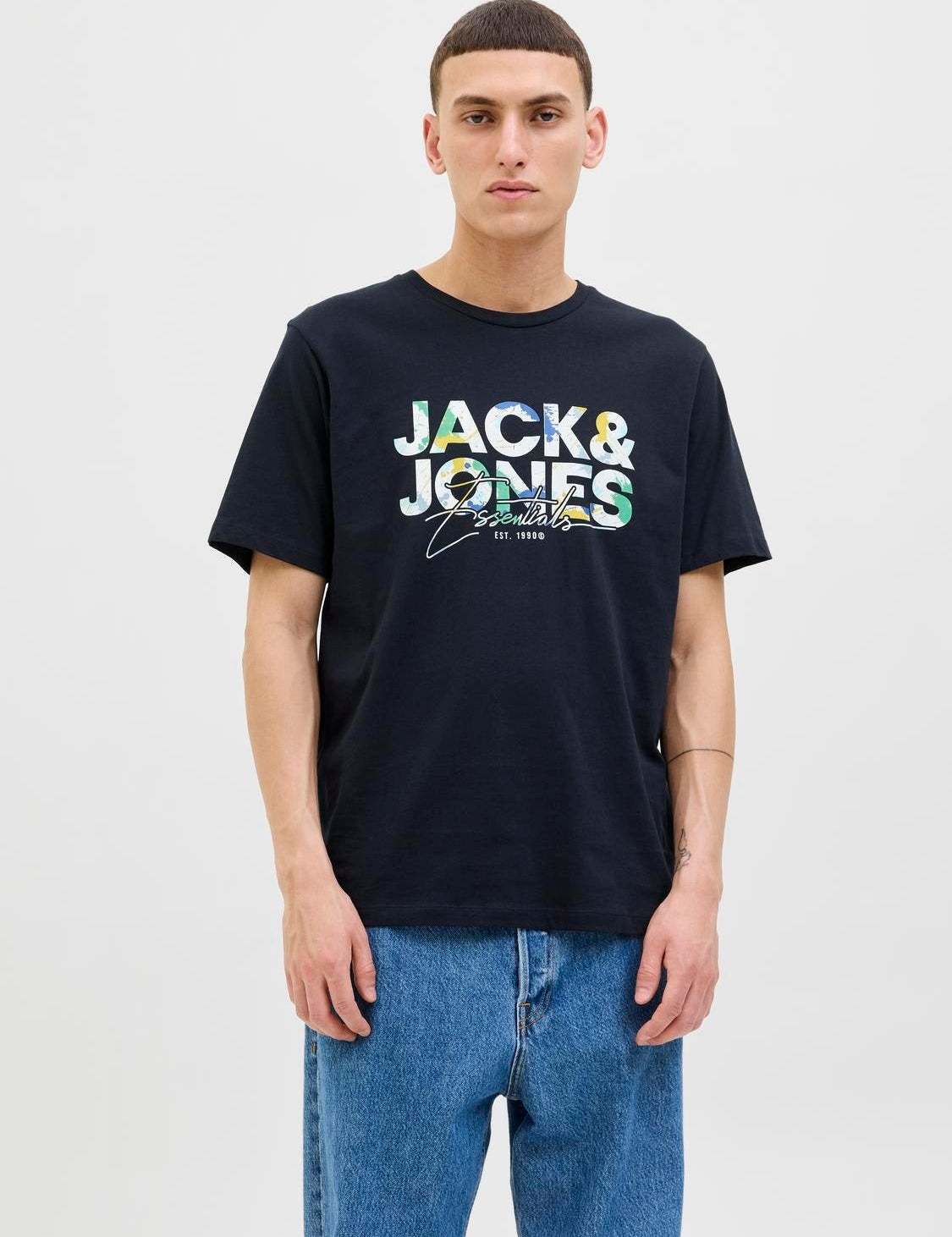 JACK & JONES JJGEPLAS tee crew neck in sky captain - Image 1