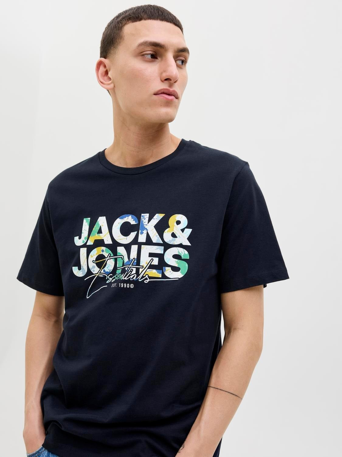 JACK & JONES JJGEPLAS tee crew neck in sky captain - Image 7