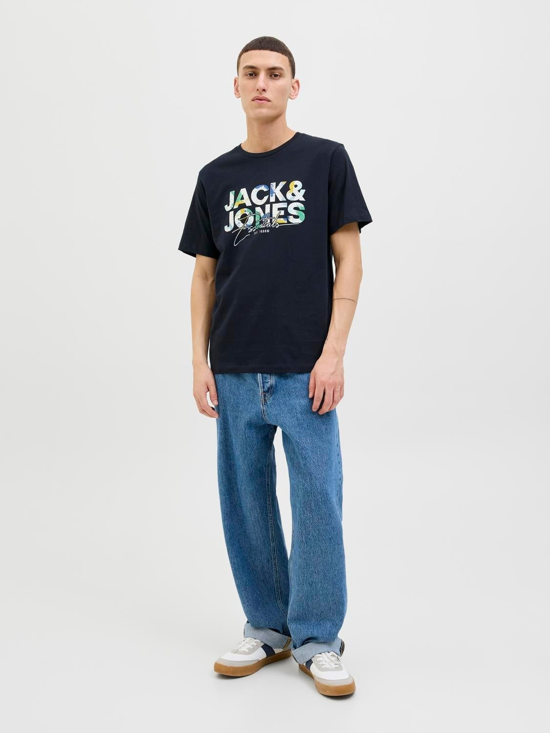JACK & JONES JJGEPLAS tee crew neck in sky captain - Image 4