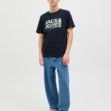 JACK & JONES JJGEPLAS tee crew neck in sky captain - Image 4