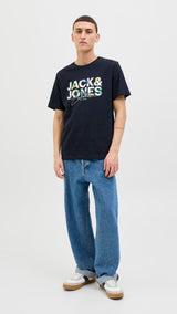 JACK & JONES JJGEPLAS tee crew neck in sky captain - Image 4