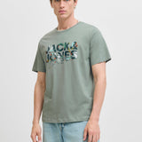 JACK & JONES JJGEPLAS tee crew neck in iceberg green - Image 1