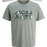 JACK & JONES JJGEPLAS tee crew neck in iceberg green - Image 3