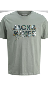 JACK & JONES JJGEPLAS tee crew neck in iceberg green - Image 3