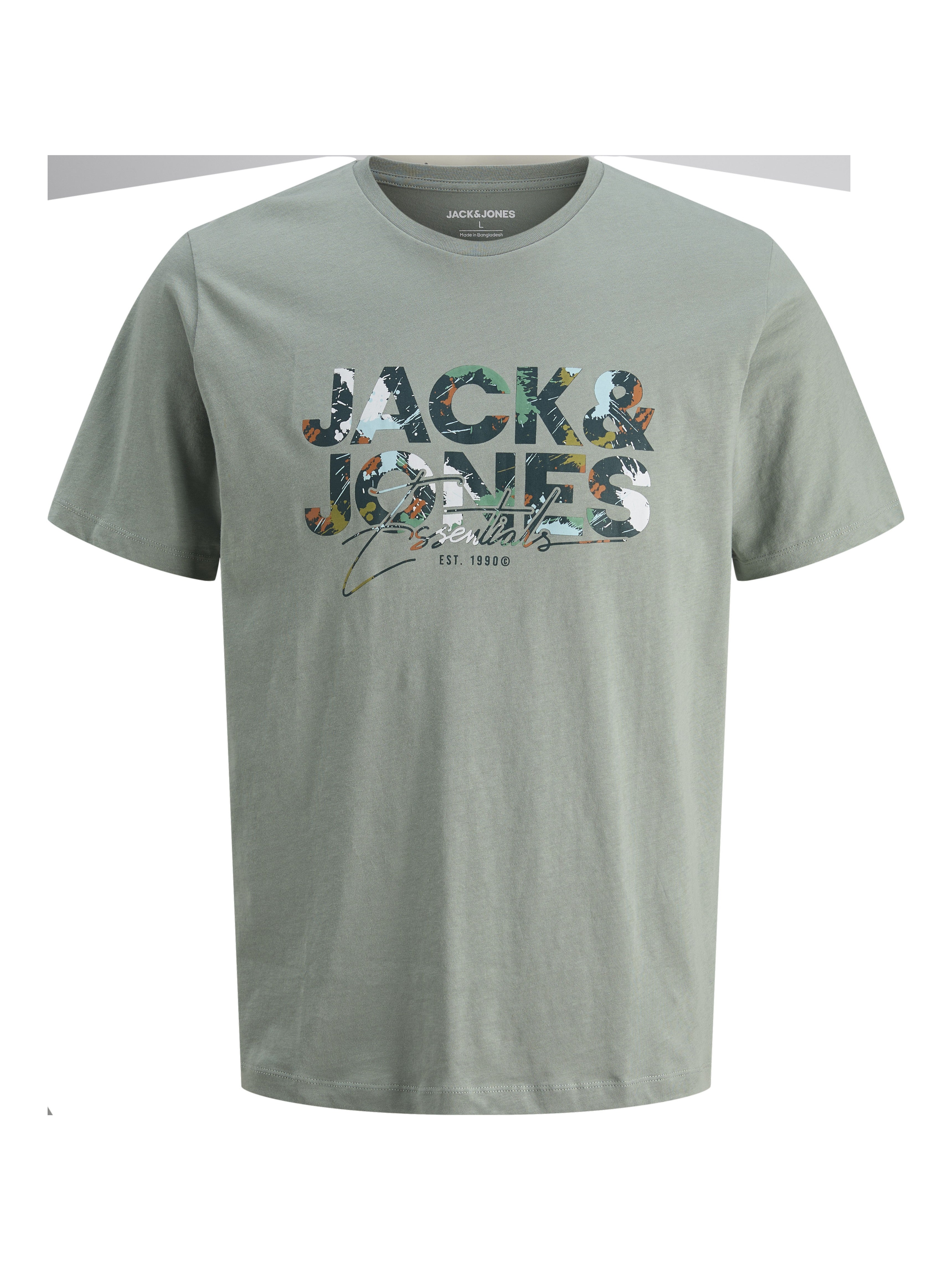 JACK & JONES JJGEPLAS tee crew neck in iceberg green - Image 3