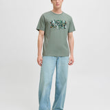 JACK & JONES JJGEPLAS tee crew neck in iceberg green - Image 4