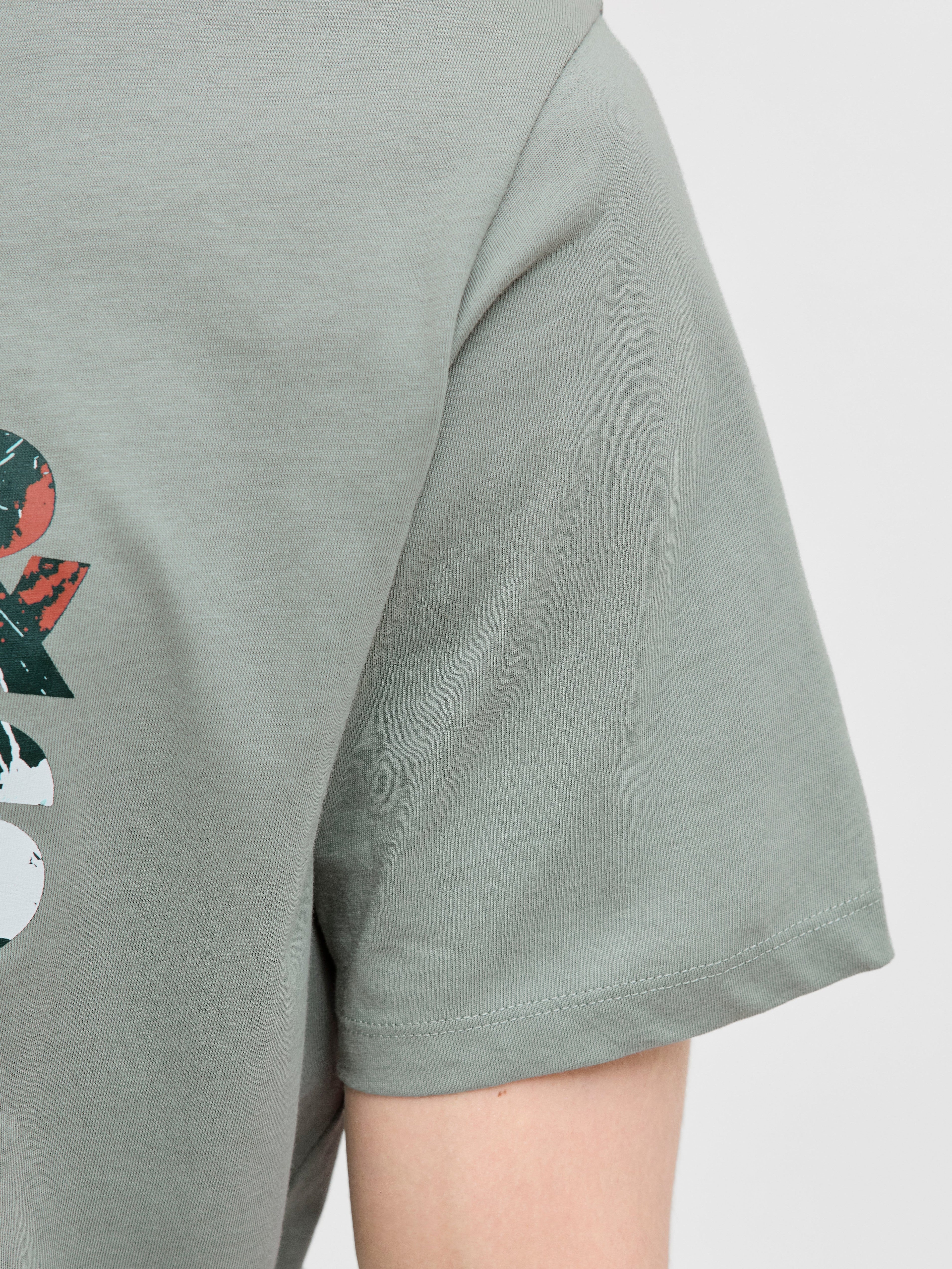 JACK & JONES JJGEPLAS tee crew neck in iceberg green - Image 6