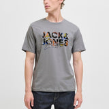 JACK & JONES JJGEPLAS tee crew neck in ultimate grey - Image 1