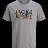JACK & JONES JJGEPLAS tee crew neck in ultimate grey - Image 3