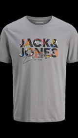 JACK & JONES JJGEPLAS tee crew neck in ultimate grey - Image 3