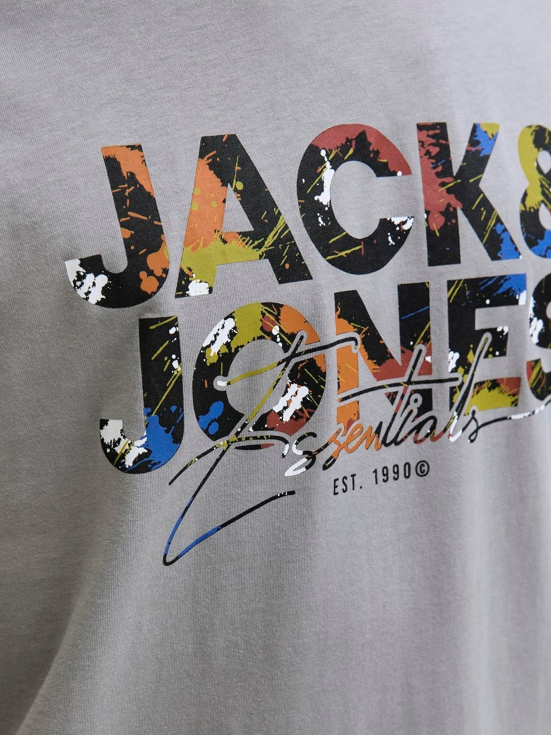 JACK & JONES JJGEPLAS tee crew neck in ultimate grey - Image 5