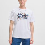 JACK & JONES JJGEPLAS tee crew neck in white - Image 1