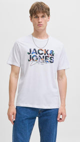 JACK & JONES JJGEPLAS tee crew neck in white - Image 1