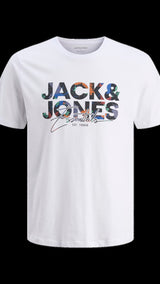 JACK & JONES JJGEPLAS tee crew neck in white - Image 3