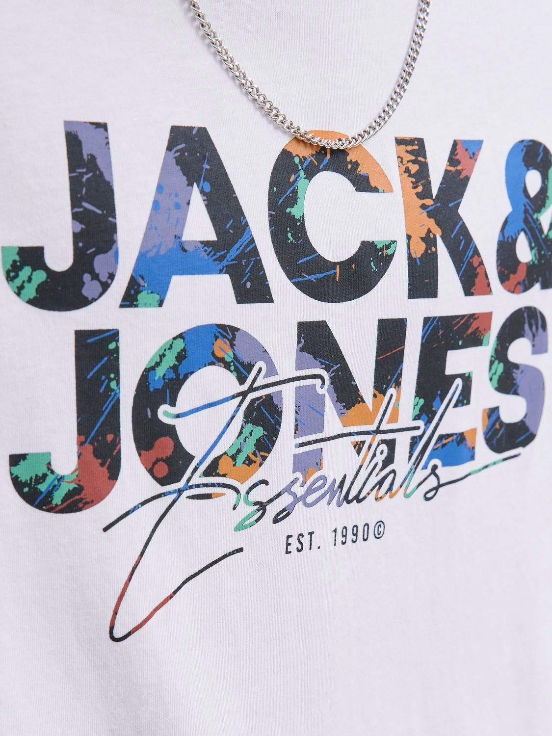 JACK & JONES JJGEPLAS tee crew neck in white - Image 5