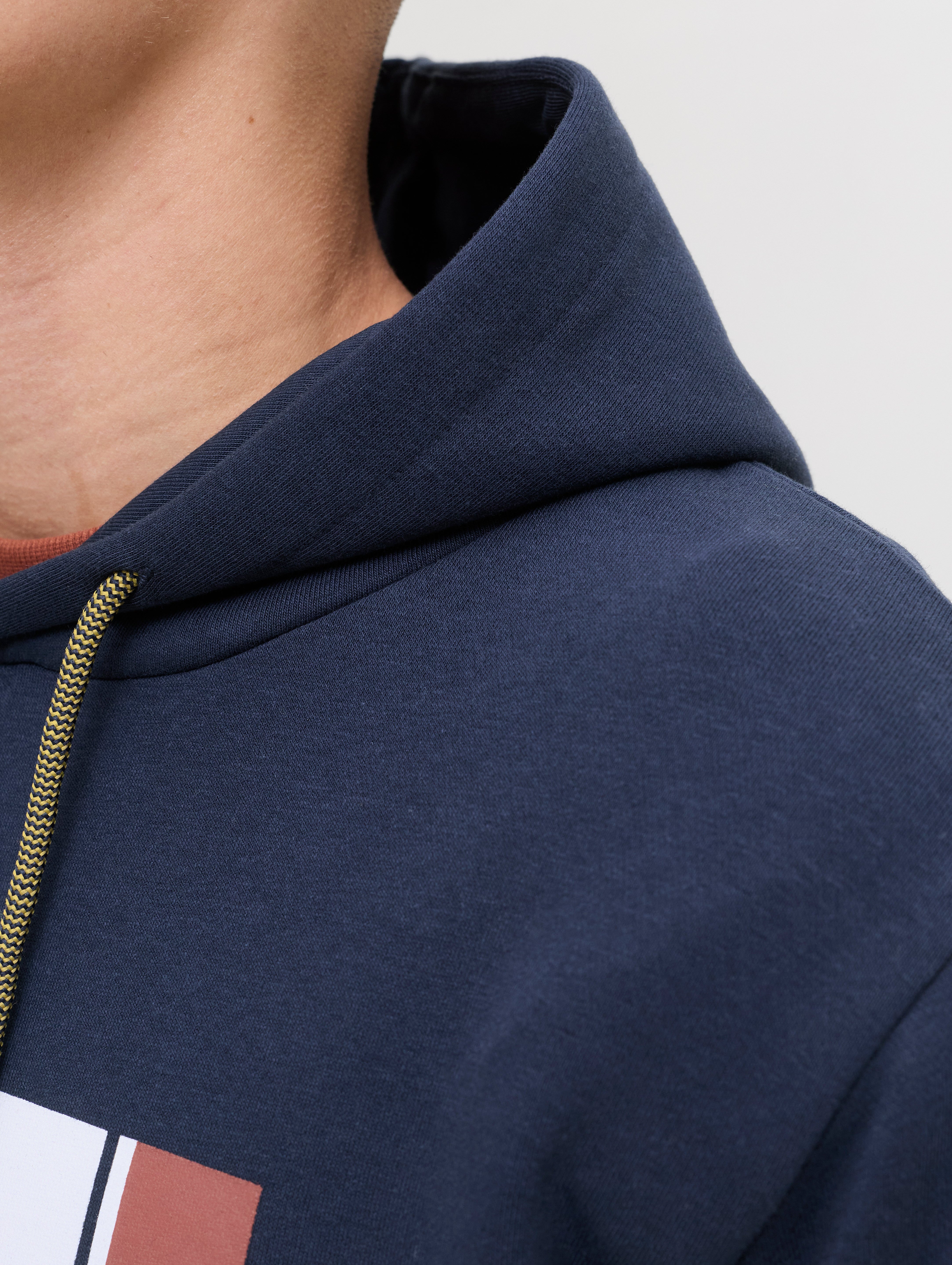 JACK & JONES JJHAYATO sweat hood - navy blazer