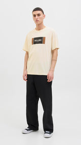 JACK & JONES JJHAYATO tee crew neck in antique white - Image 4