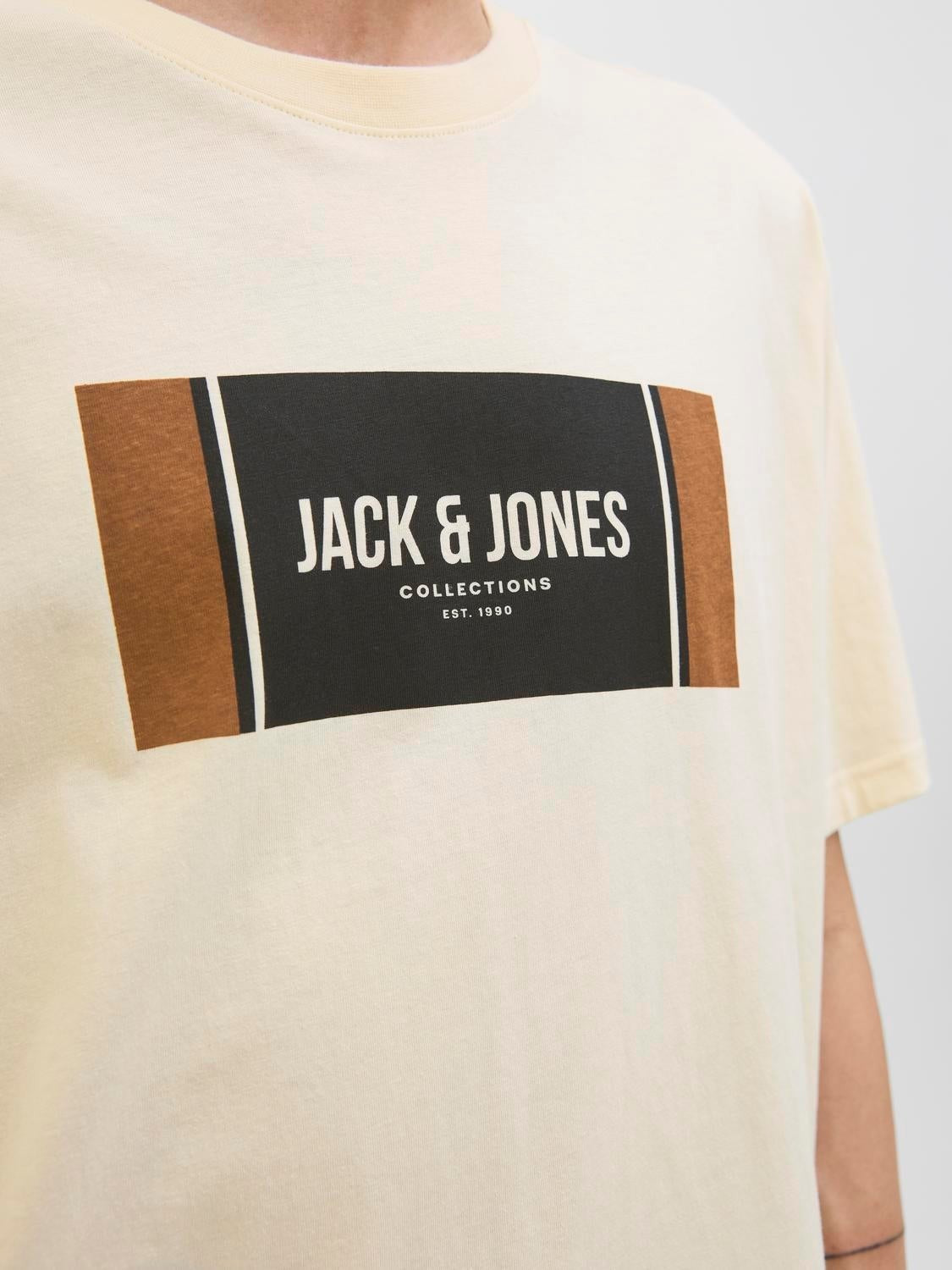 JACK & JONES JJHAYATO tee crew neck in white - Image 5