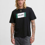 JACK & JONES JJHAYATO tee crew neck in black - Image 1
