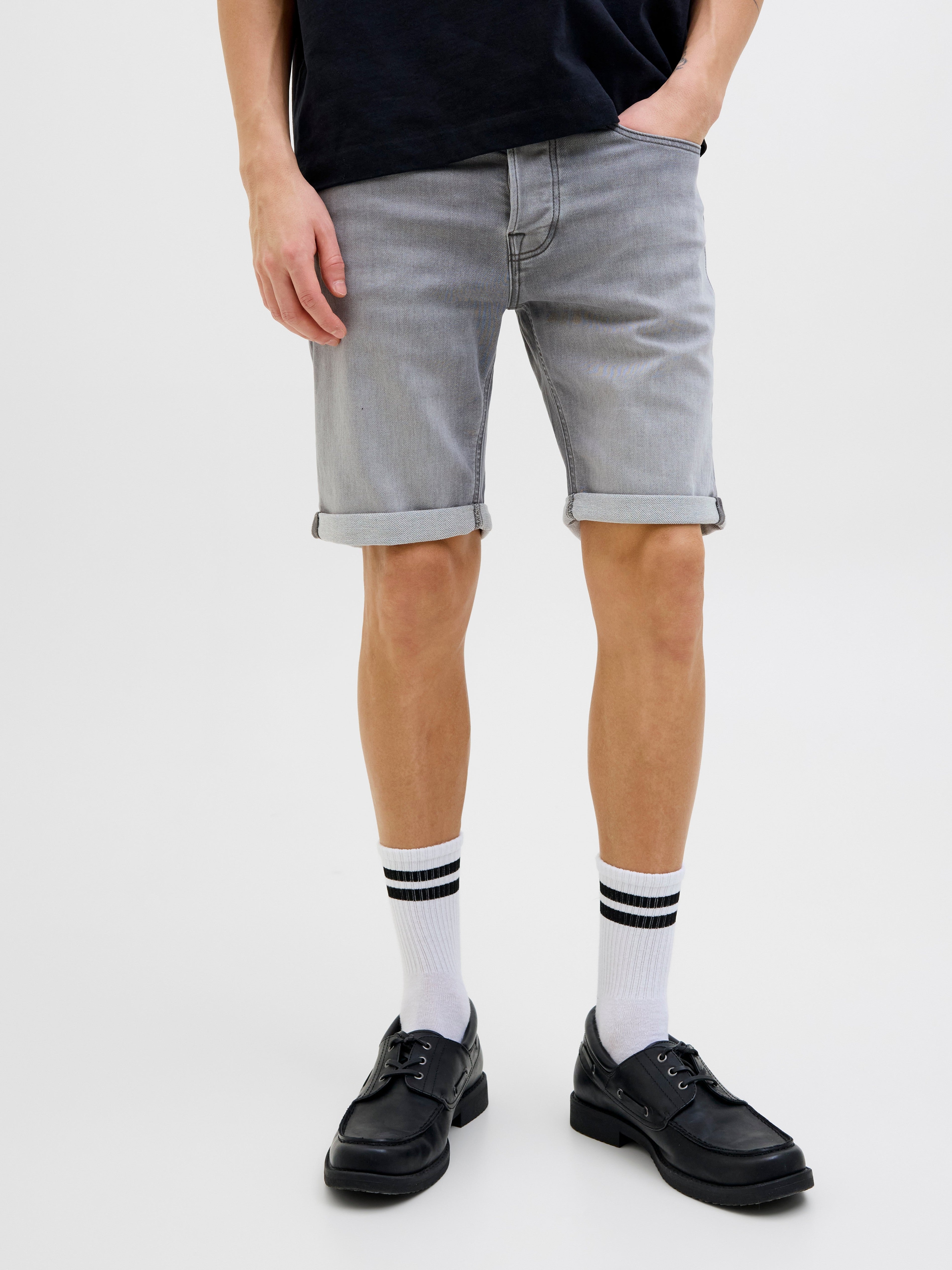 JACK & JONES JJIRICK jjicon i.k. shorts ge in grey denim - Image 1