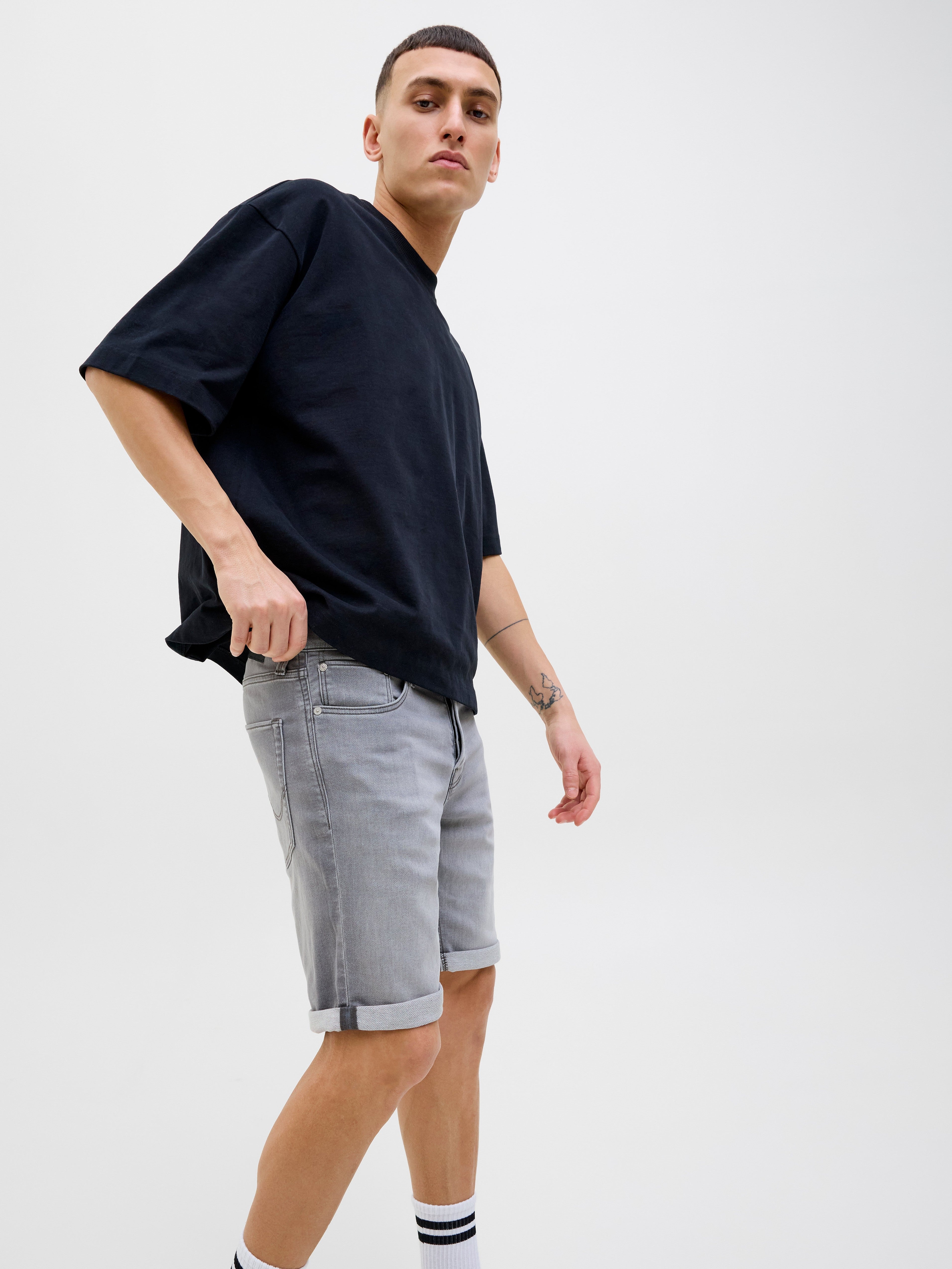 JACK & JONES JJIRICK jjicon i.k. shorts ge in grey denim - Image 8