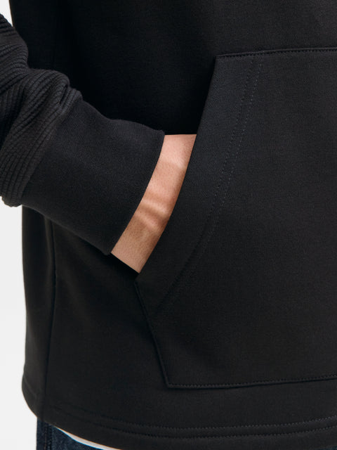 JACK & JONES JJTHATCHER sweat zip hood in black