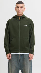 JACK & JONES JJTHATCHER sweat zip hood - duffel bag