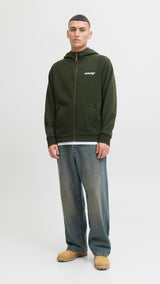 JACK & JONES JJTHATCHER sweat zip hood - duffel bag