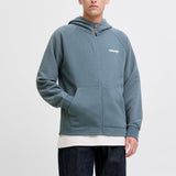 JACK & JONES JJTHATCHER sweat zip hood - stormy weather
