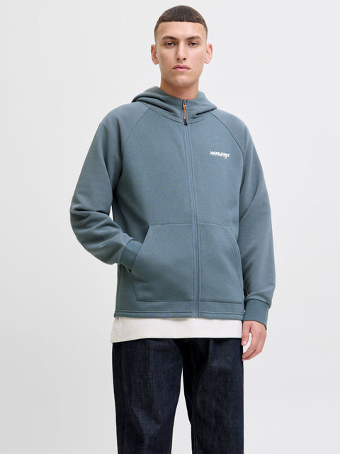 JACK & JONES JJTHATCHER sweat zip hood in stormy weather