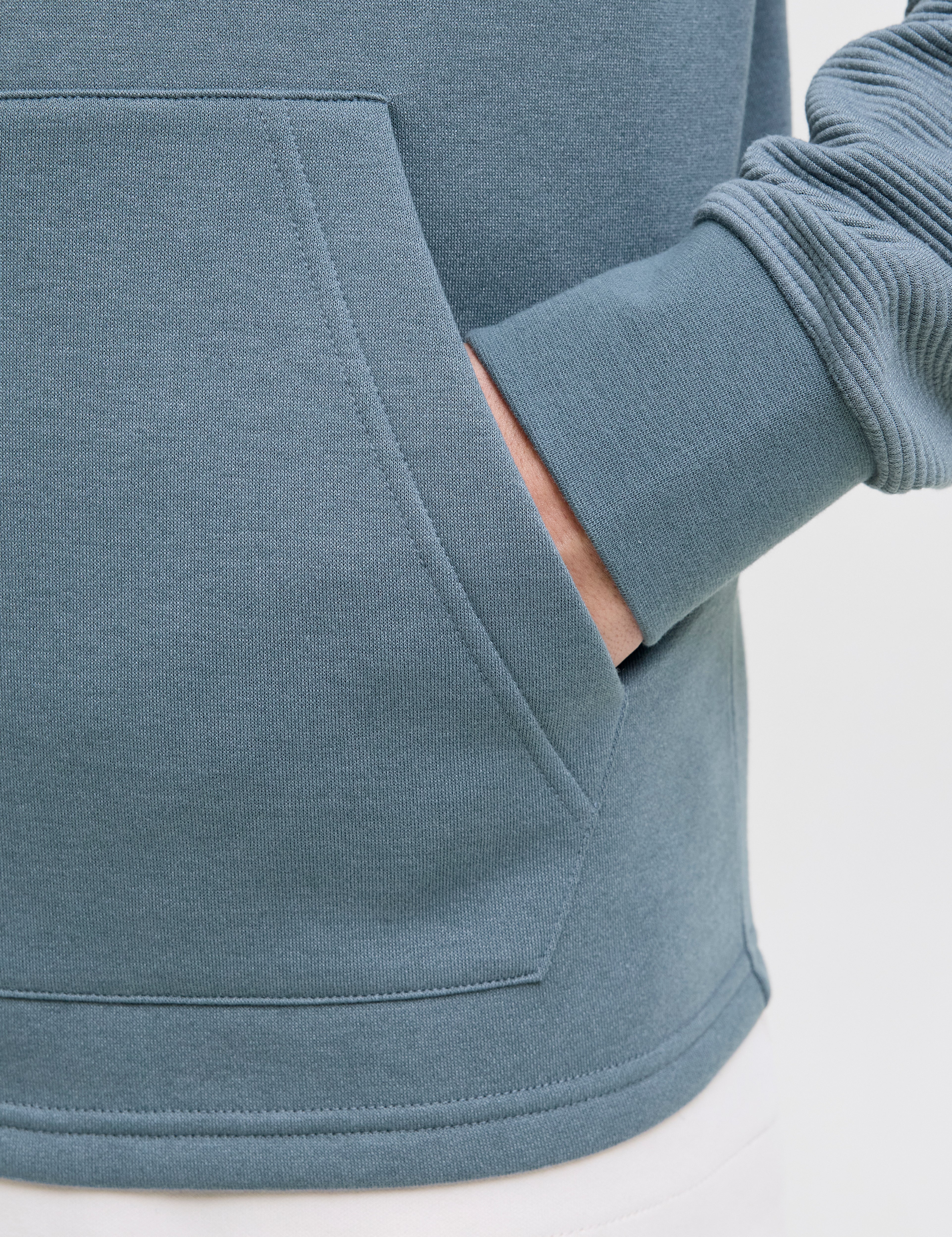 JACK & JONES JJTHATCHER sweat zip hood - stormy weather