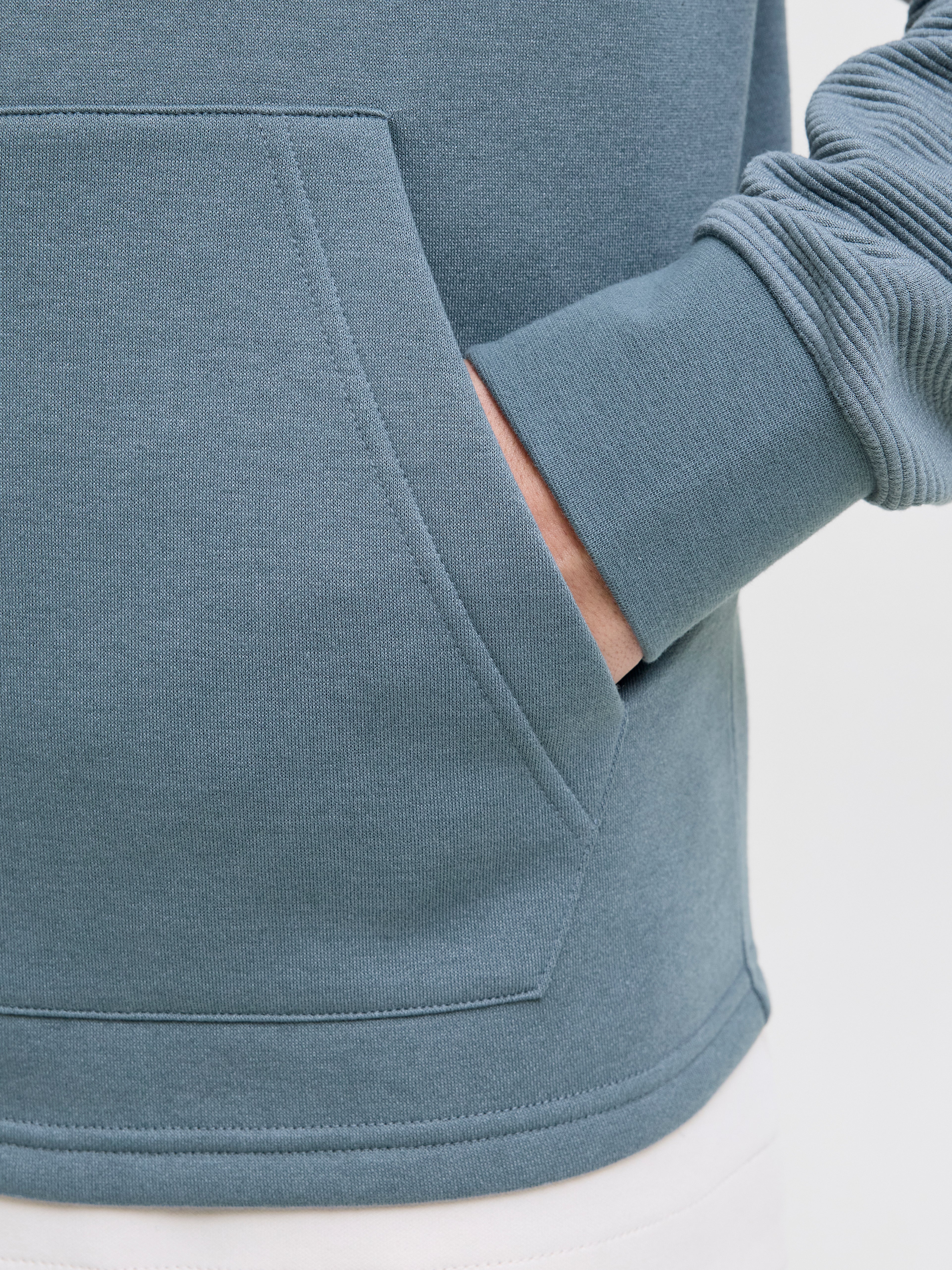 JACK & JONES JJTHATCHER sweat zip hood - stormy weather