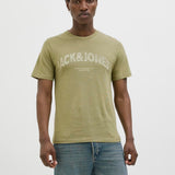 JACK & JONES JORALMERIA bold branding tee in cedar - Image 1