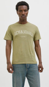 JACK & JONES JORALMERIA bold branding tee in cedar - Image 1
