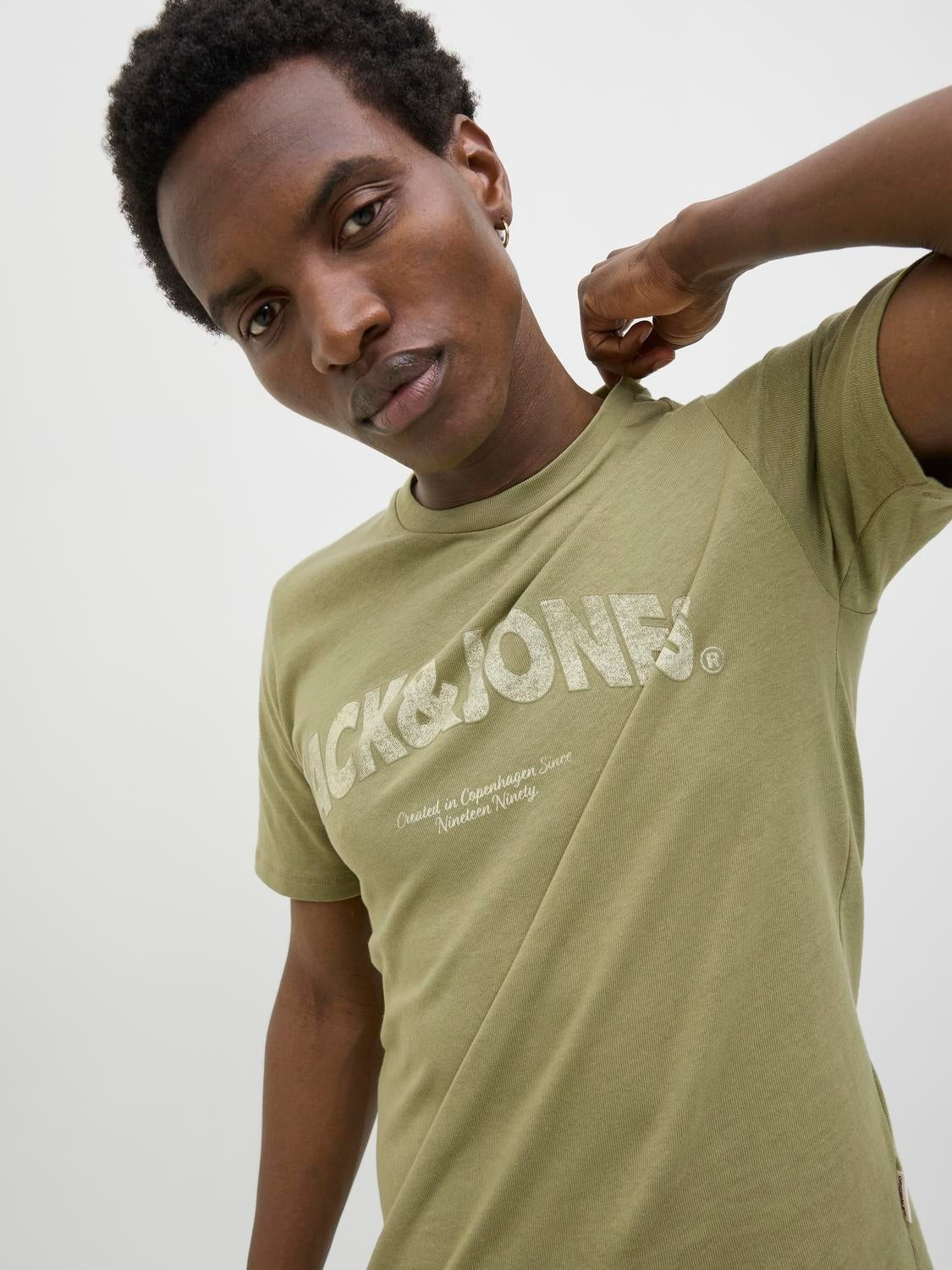 JACK & JONES JORALMERIA bold branding tee in cedar - Image 7