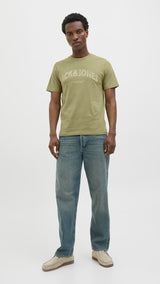 JACK & JONES JORALMERIA bold branding tee in cedar - Image 4
