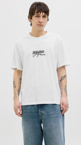 JACK & JONES JORALMERIA branding tee crew neck in bright white - Image 1