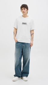 JACK & JONES JORALMERIA branding tee crew neck in bright white - Image 4