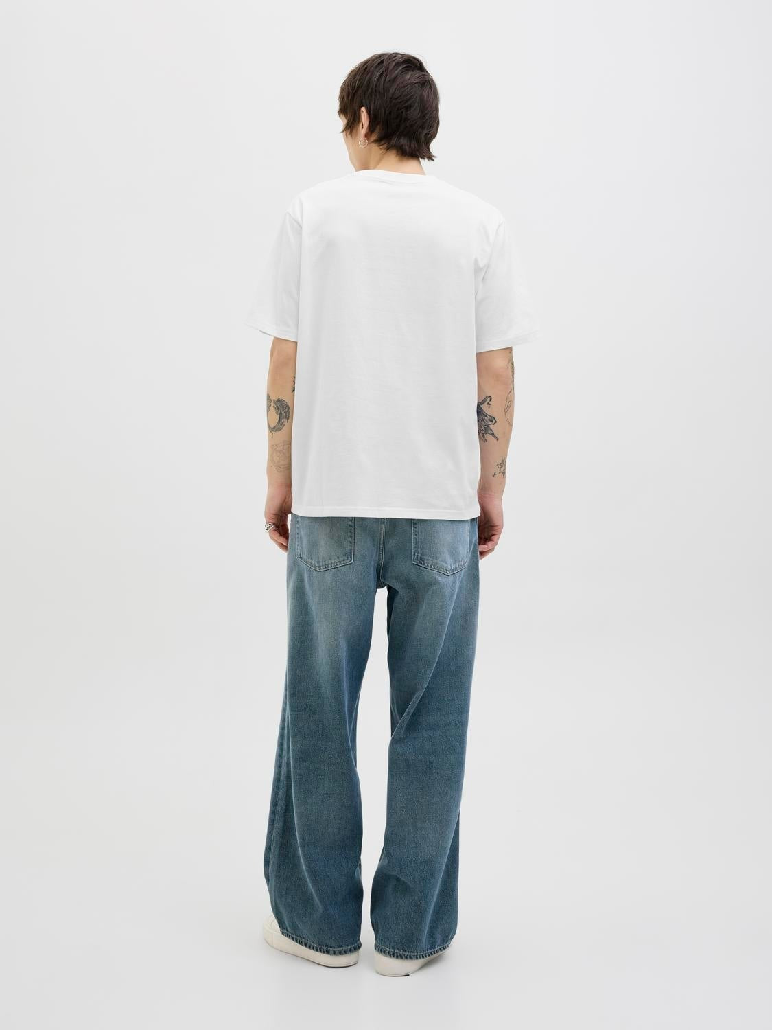 JACK & JONES JORALMERIA branding tee crew neck in bright white - Image 2