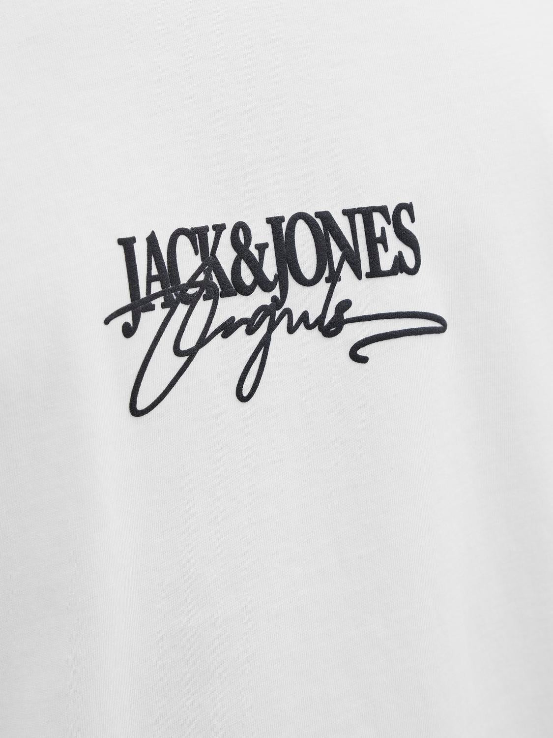 JACK & JONES JORALMERIA branding tee crew neck in bright white - Image 5