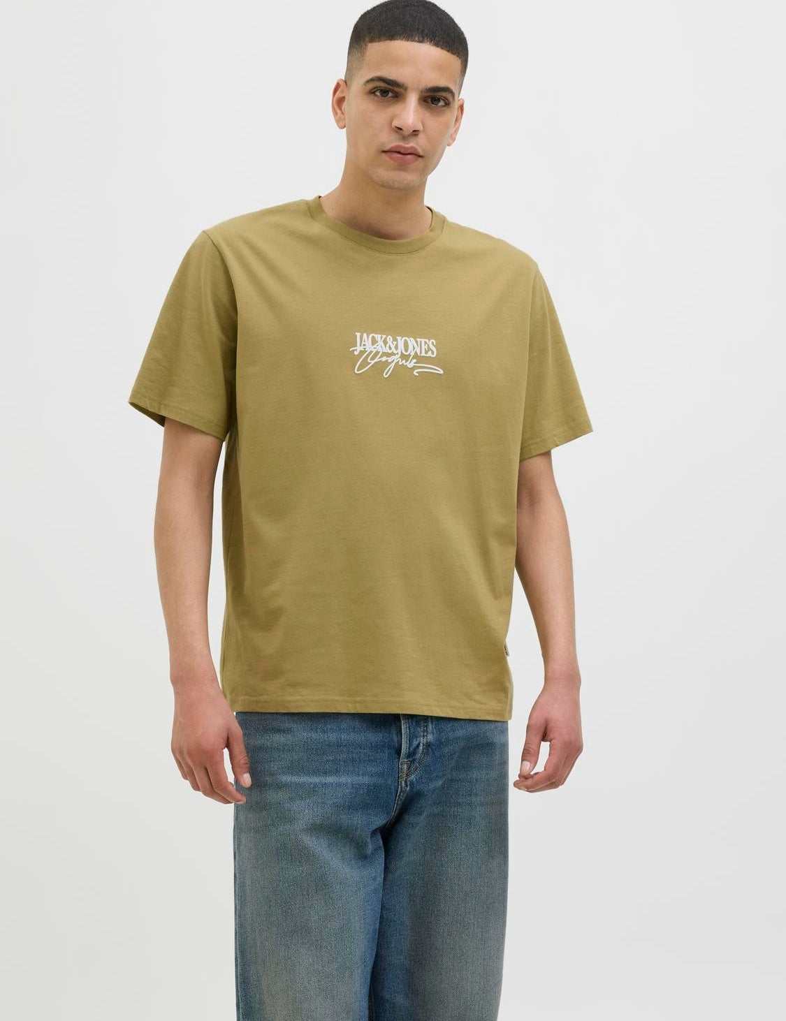 JACK & JONES JORALMERIA branding tee crew neck in black - Image 1