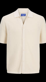JACK & JONES JORALMERIA knit polo in sea salt - Image 3