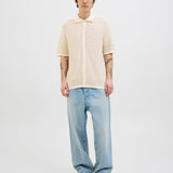 JACK & JONES JORALMERIA knit polo in sea salt - Image 4
