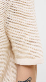 JACK & JONES JORALMERIA knit polo in sea salt - Image 5
