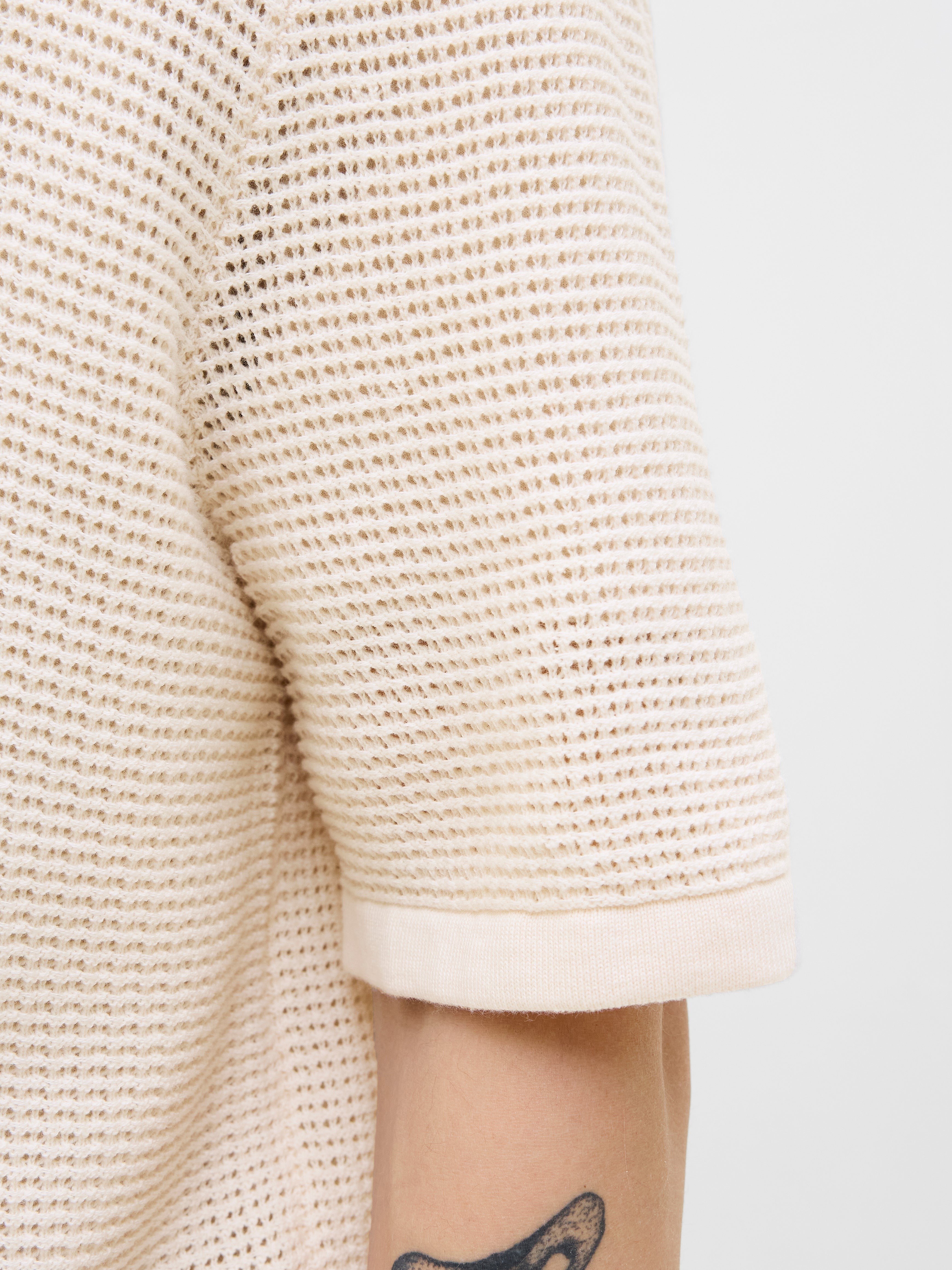 JACK & JONES JORALMERIA knit polo in sea salt - Image 5
