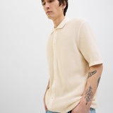 JACK & JONES JORALMERIA knit polo in sea salt - Image 7