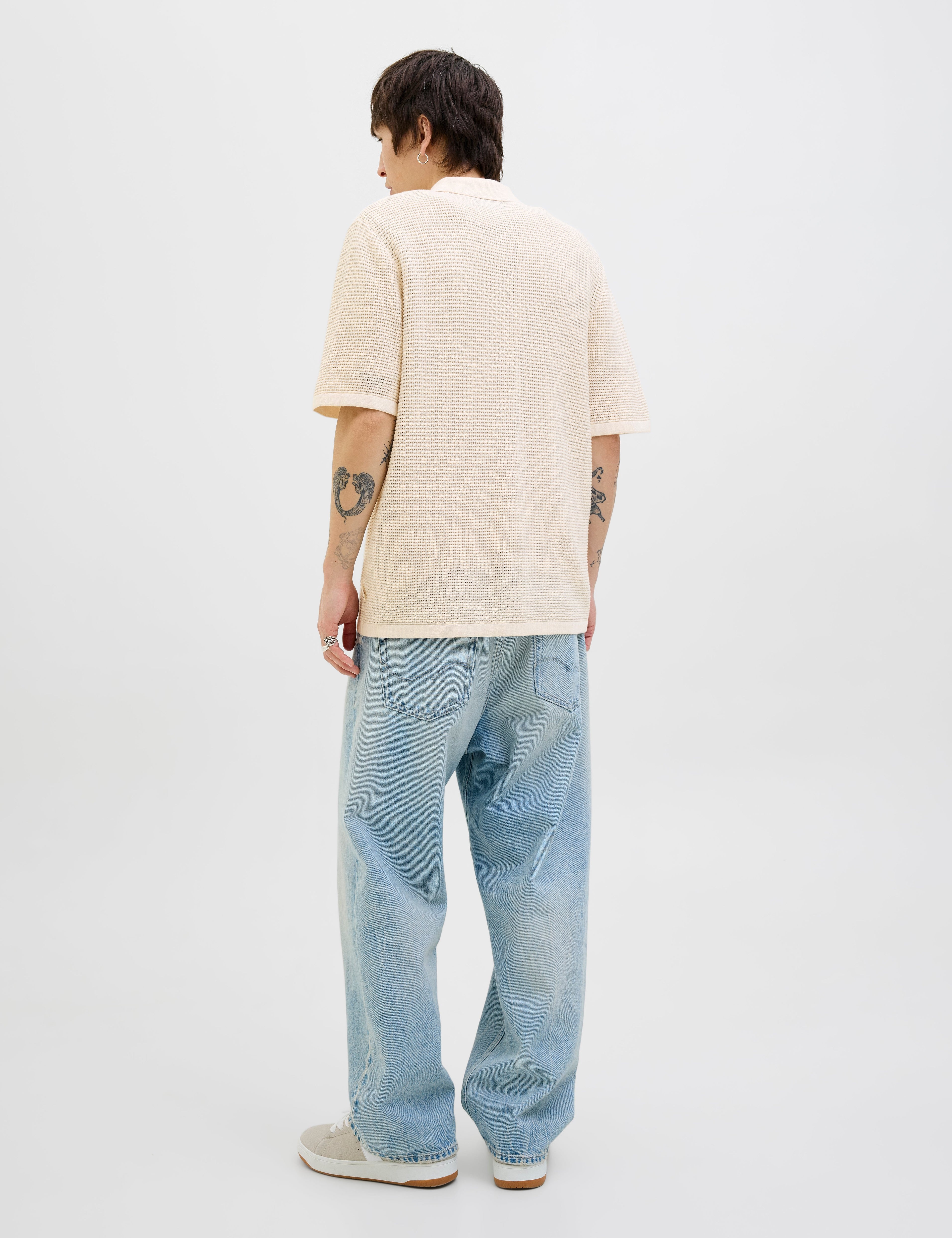 JACK & JONES JORALMERIA knit polo in sea salt - Image 2