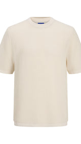 JACK & JONES JORALMERIA knit tee in sea salt - Image 3