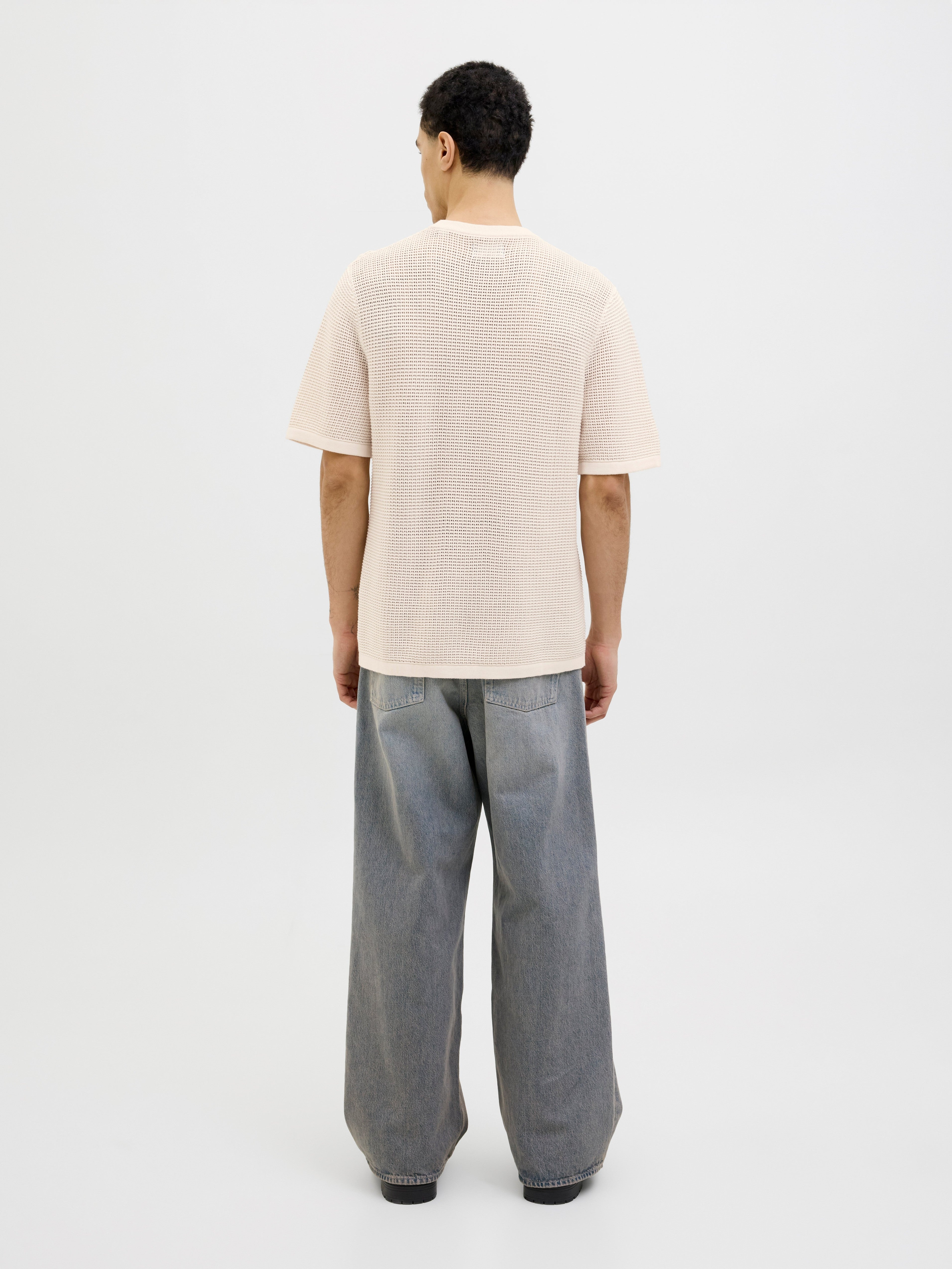 JACK & JONES JORALMERIA knit tee in sea salt - Image 2
